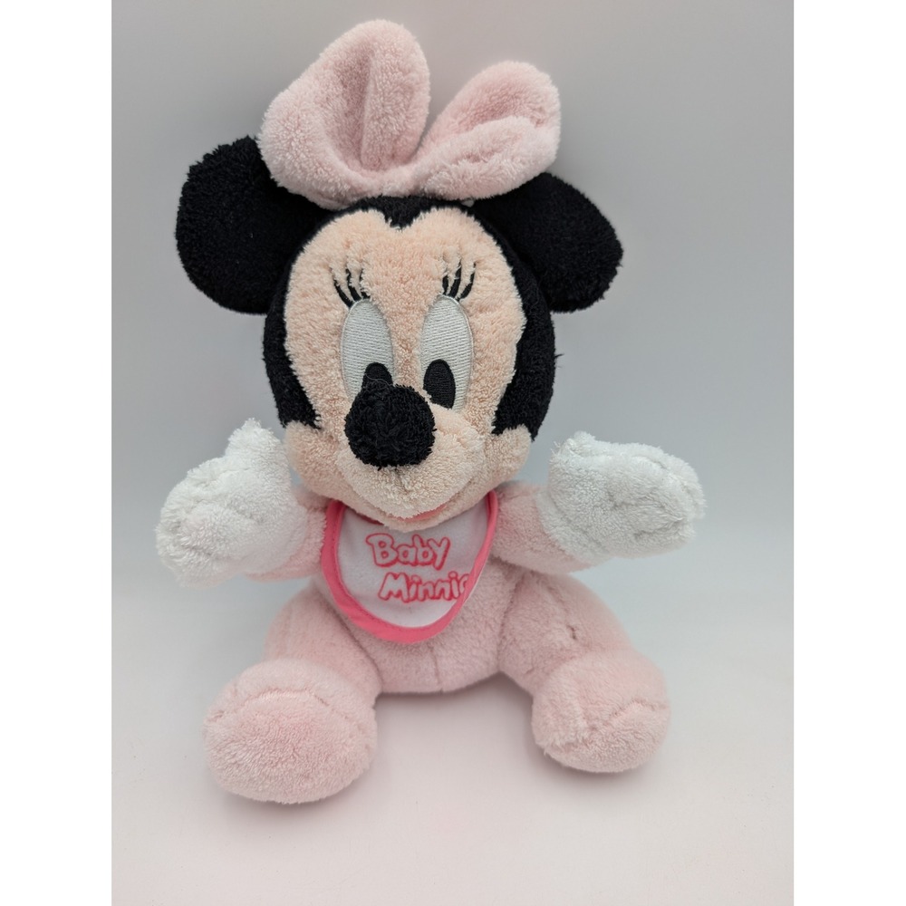 Disney Plush Toy Pink Baby Minnie Mouse Bib Walt Disney World